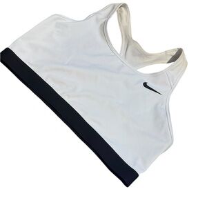 Nike White and Black Sports Bra